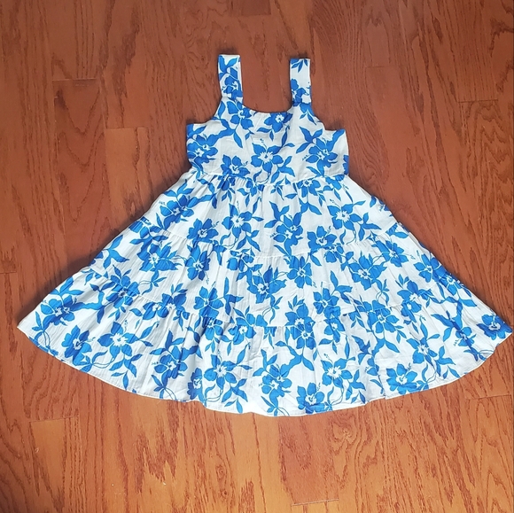BNWT Zara Girls Floral Flowy Blue & White Dress Size 13 / 14 Spring Summer - Picture 5 of 12